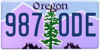 OR license plate 987ODE