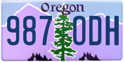 OR license plate 987ODH