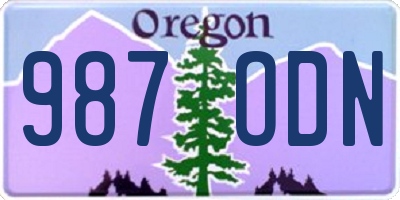 OR license plate 987ODN