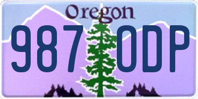 OR license plate 987ODP