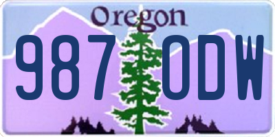 OR license plate 987ODW