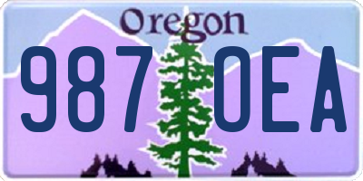 OR license plate 987OEA
