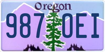 OR license plate 987OEI