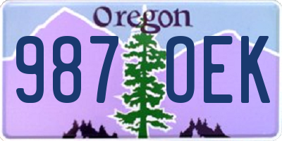 OR license plate 987OEK