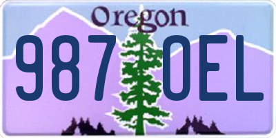 OR license plate 987OEL