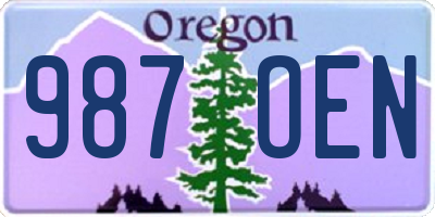 OR license plate 987OEN