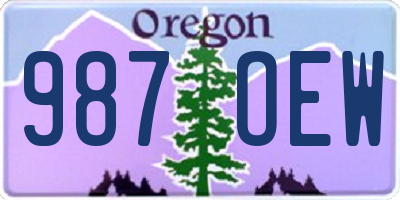 OR license plate 987OEW