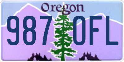 OR license plate 987OFL