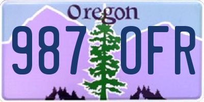 OR license plate 987OFR