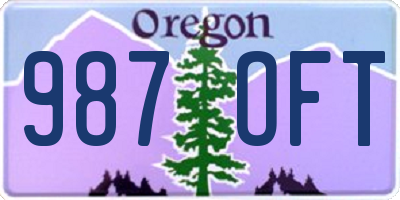 OR license plate 987OFT