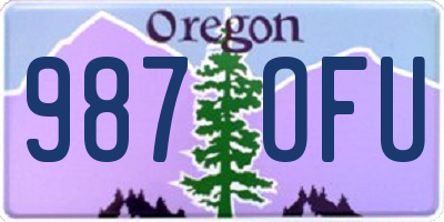 OR license plate 987OFU