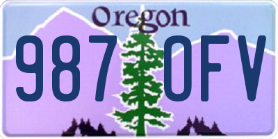 OR license plate 987OFV