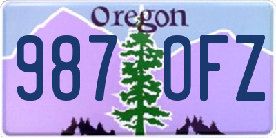 OR license plate 987OFZ