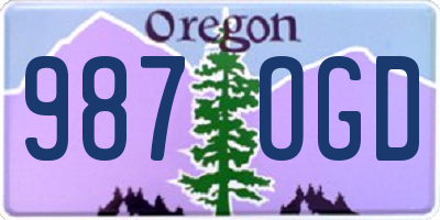 OR license plate 987OGD