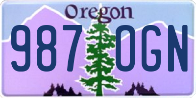 OR license plate 987OGN