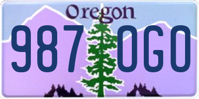 OR license plate 987OGO