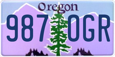 OR license plate 987OGR