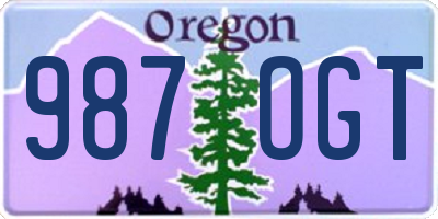 OR license plate 987OGT