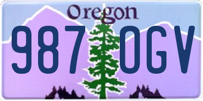 OR license plate 987OGV