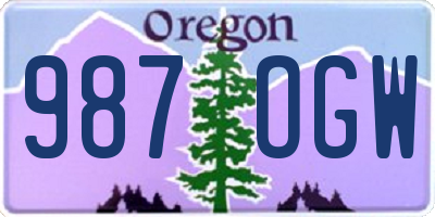 OR license plate 987OGW