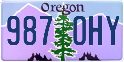 OR license plate 987OHY