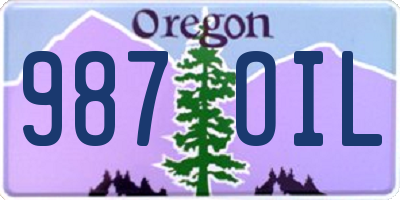 OR license plate 987OIL