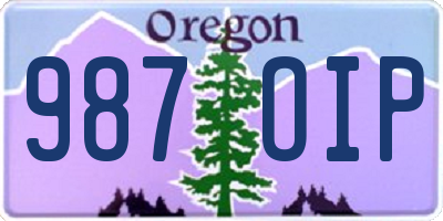 OR license plate 987OIP