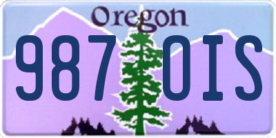 OR license plate 987OIS