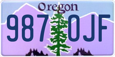 OR license plate 987OJF