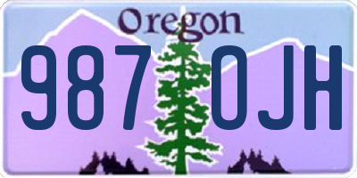 OR license plate 987OJH