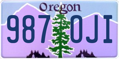 OR license plate 987OJI