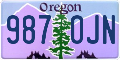 OR license plate 987OJN