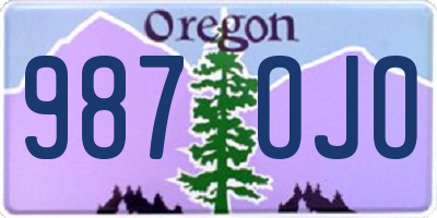 OR license plate 987OJO