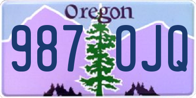 OR license plate 987OJQ