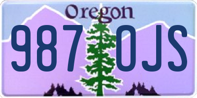 OR license plate 987OJS