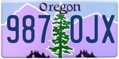 OR license plate 987OJX