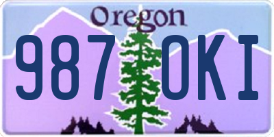 OR license plate 987OKI
