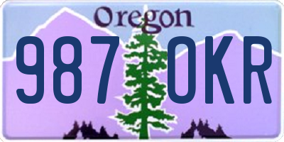 OR license plate 987OKR