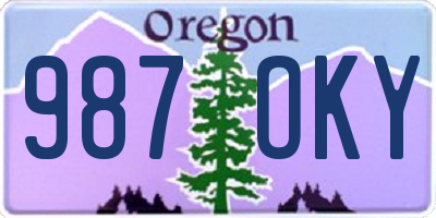 OR license plate 987OKY