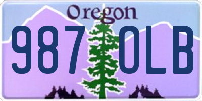 OR license plate 987OLB