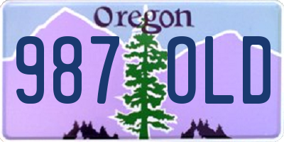 OR license plate 987OLD