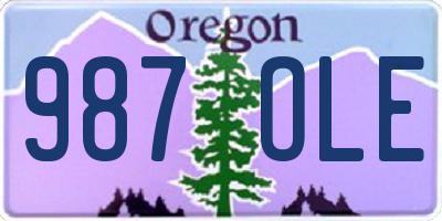 OR license plate 987OLE