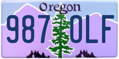 OR license plate 987OLF