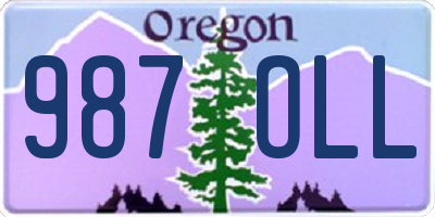 OR license plate 987OLL