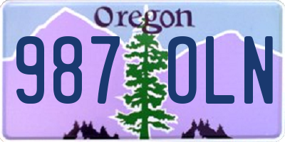 OR license plate 987OLN