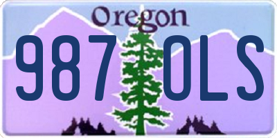 OR license plate 987OLS