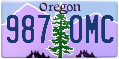 OR license plate 987OMC