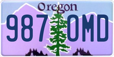 OR license plate 987OMD