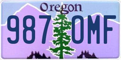 OR license plate 987OMF