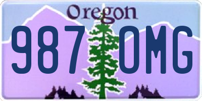 OR license plate 987OMG